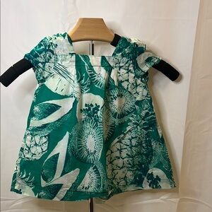 BabyGap Toddler Dress with Green and White Pattern
